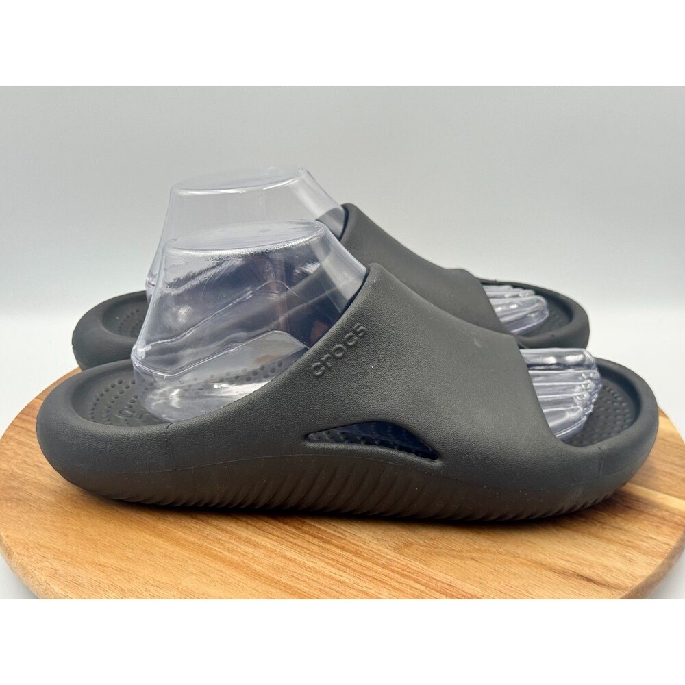 CROCS Mellow Recovery Slides Black Unisex M7 W9 Comfort Slip On Waterproof Swim